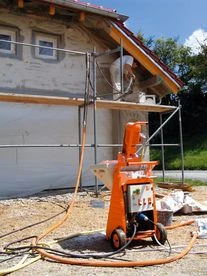 PFT RITMO XL  száraz előkevert anyagok és szigetelőanyagok felhordásához vakológép háromfázisú motorral 4